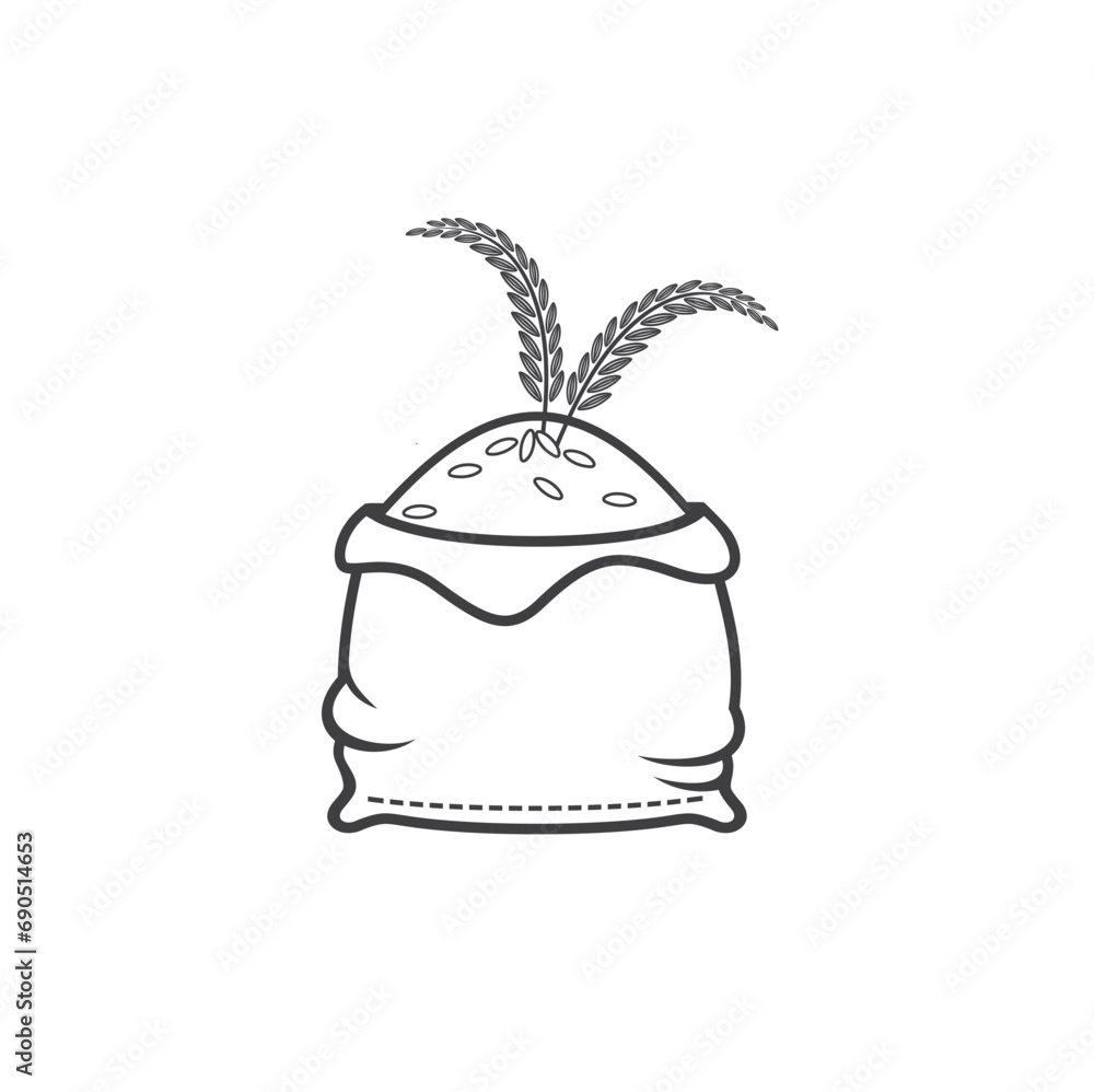 illustration of rice, agriculture, foodstuffs. illustration of rice, agriculture, foodstuffs.