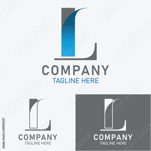 vector alphabetical letter L logo