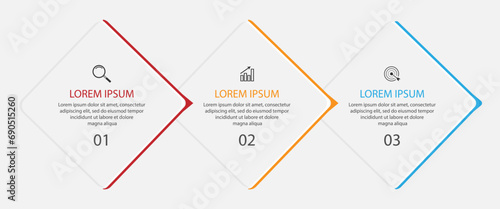 business infographic template 3 options or steps. thin line design with icons, text, number. used for process diagrams, workflow layouts, flowcharts, info graphics, 
and your presentations
