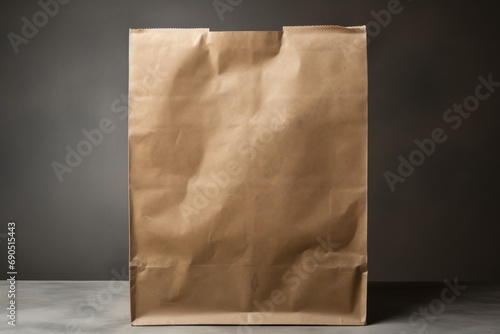  a brown paper bag sitting on top of a white table next to a bottle of wine and a bottle opener.