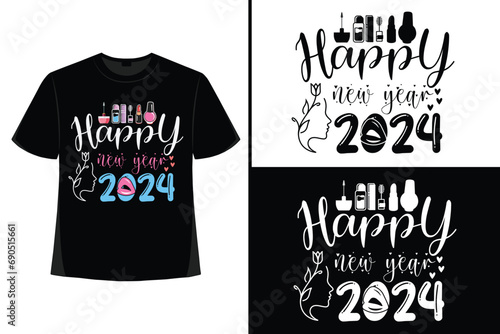 Happy New YearT-shirt,Typography Vector T-shirt Design Vector, Happy new year 2024, new year t-shirt design. New 2024 t-shirt Design
