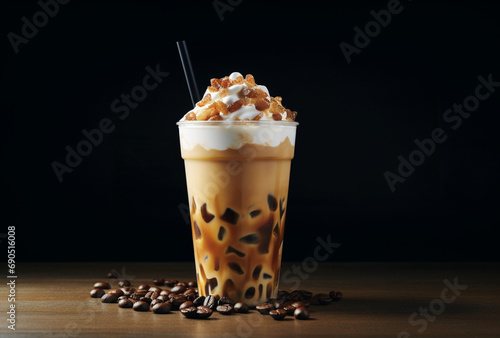 Caramel Frappe drink. Ai Generated Images