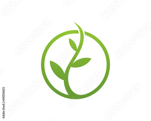 Simple plant inside the circle logo