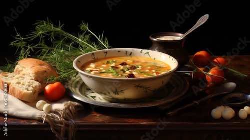 the poetry of a bowl of soup, where ingredients come together in a visually pleasing composition