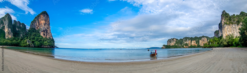 Railay Beach in Krabi Province in southern Thailand along the Andaman Sea