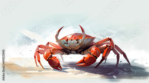 Red Sea Crab isolated on white background, Scylla serrata or Serrated mud crab on white photo