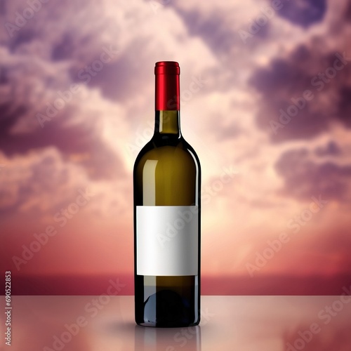 Red wine bottle, blank generic product mockup photo shot
