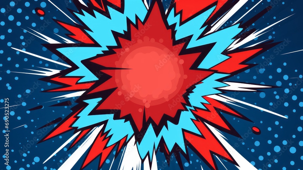 Comic Boom Explosion Cloud Artwork for a Colorful Pop art. Visual Dynamism. Old fashioned comic book icon for punch word - obrazy, fototapety, plakaty 