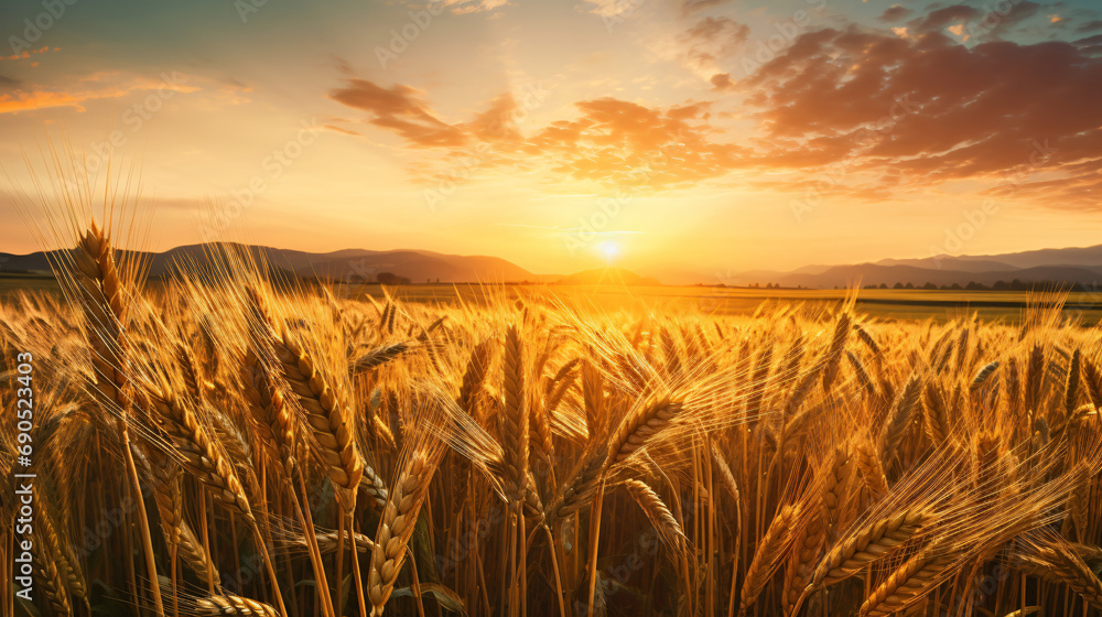 A beautiful field of organic wheat crops