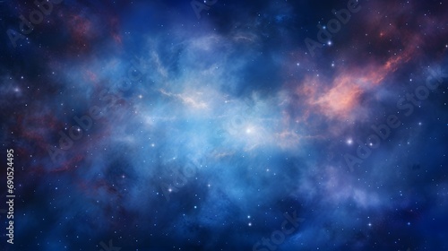 Galaxy background of radiant explosion of blues and reds illuminates the universe In vast expanse of the cosmos. Celestial scene captures the infinite beauty and mystery of the great universe  © Ziyan