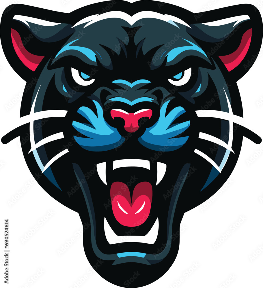 Esport Vector Logo Panther On White Background Front View Panther Icon