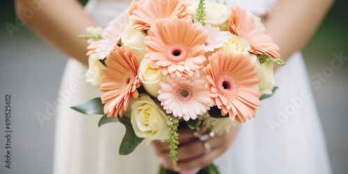 bride holding bouquet photo