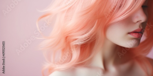 Close-up of a girls peach fuzz hair photo