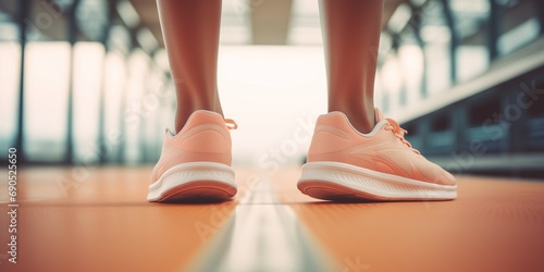 sport sneakers in peach fuzz color photo