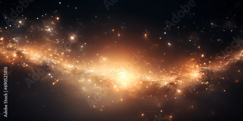 Sparkling fire particles in abstract darkness background 