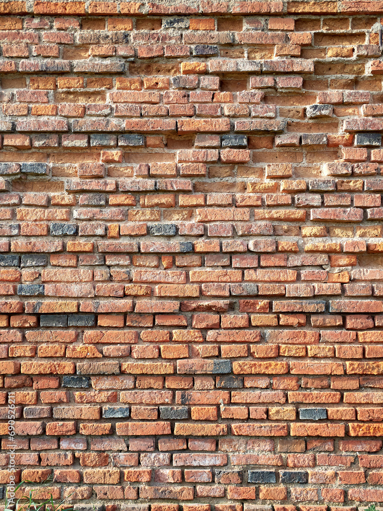 Fototapeta premium Texture of old brickwork. Vintage red brick wall