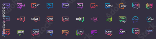 Text Logo design Typography Chat, Symbol Message Talk Communication Logo Design Inspiration photo