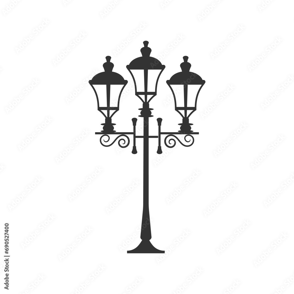 Street light vector icon. Street lighting illustration sign. Flashlight symbol. lamp logo
