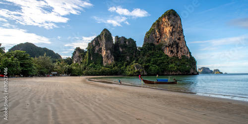 Railay Beach in Krabi Province in southern Thailand along the Andaman Sea photo