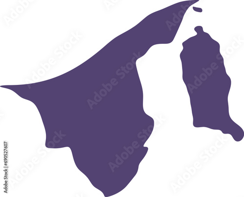 Fototapeta Naklejka Na Ścianę i Meble -  Map of Brunei. Country map silhouette vector illustration