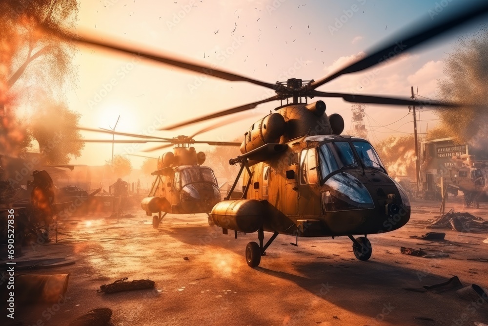 military war helicopter ready to take off military war helicopter ready to take off