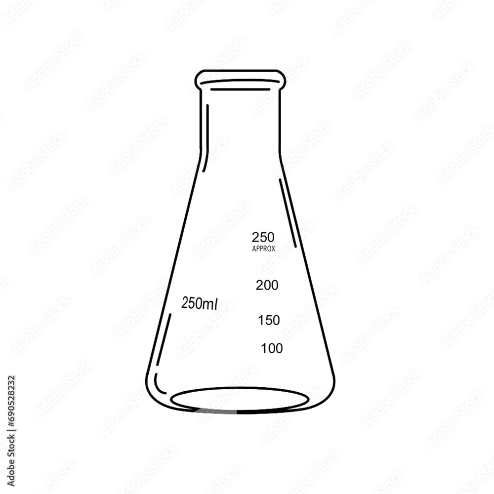 Chemical Lab Equipment Icon Set : Erlenmeyer Chemical Lab Equipment Icon Set : Erlenmeyer