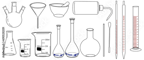 Chemical Lab Equipment Icon Set 