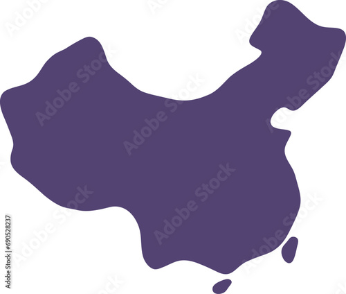 Canvas Print Map of China. Country map silhouette vector illustration
