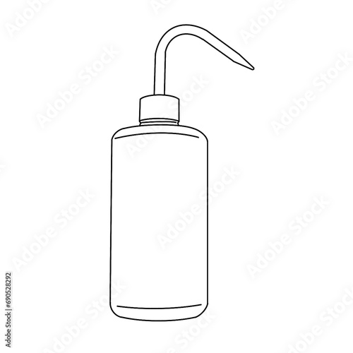 Chemical Lab Equipment Icon Set : Wash Bottle