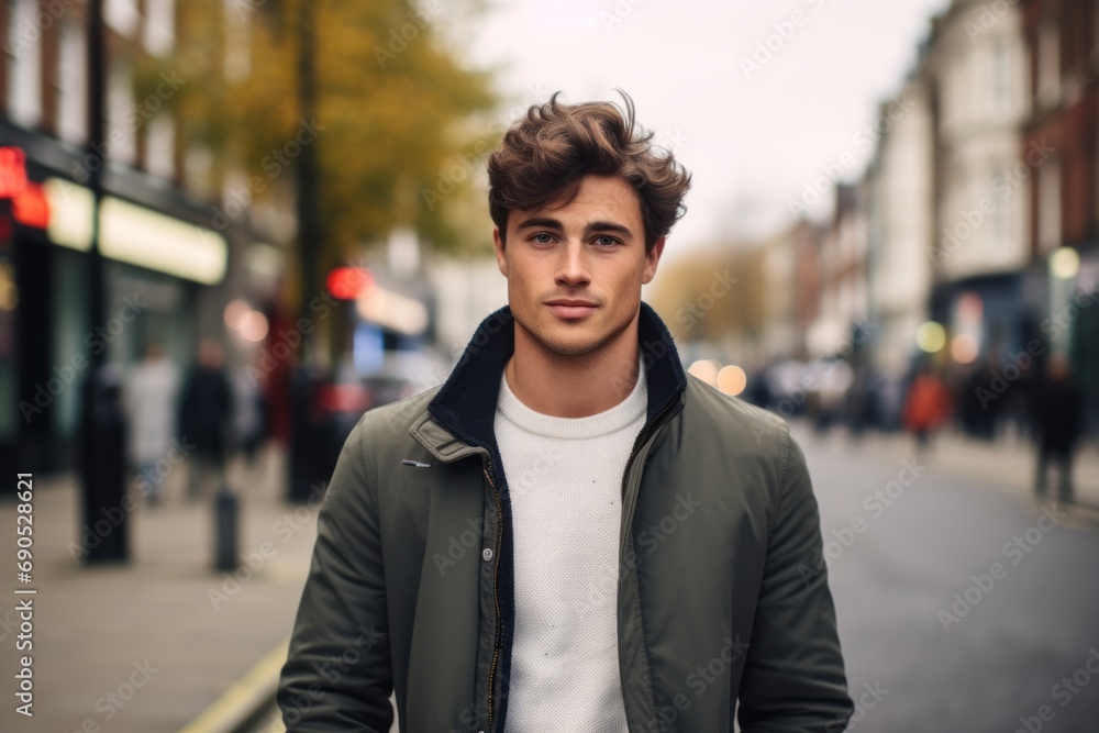 Handsome young man in a city street. Men's beauty, fashion. Handsome young man in a city street. Men's beauty, fashion.
