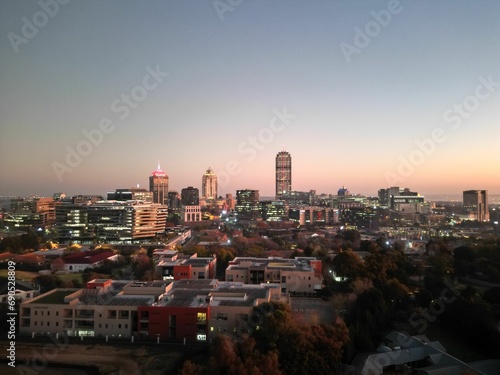 Sandton  Johannesburg skyline at dusk
