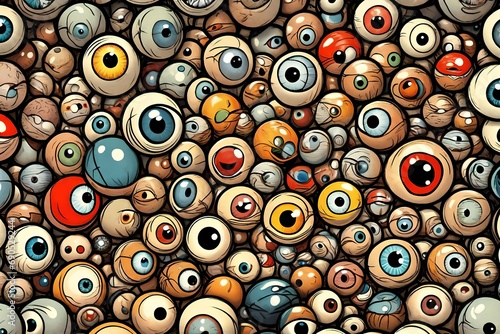 a collage of googly creepy cartoon eyes