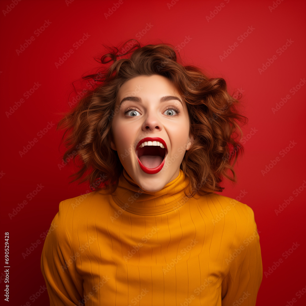 portrait of a woman screaming