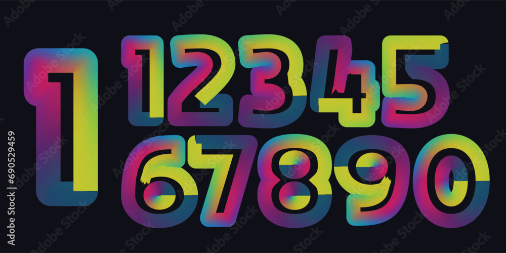 Golden Number 3D Style Font. One to Nine Isolated Letters. Birthday golden numbers Vector design elements. Golden numbers set. Vector 3d illustration Golden Number 3D Style Font. One to Nine Isolated Letters. Birthday golden numbers Vector design elements. Golden numbers set. Vector 3d illustration