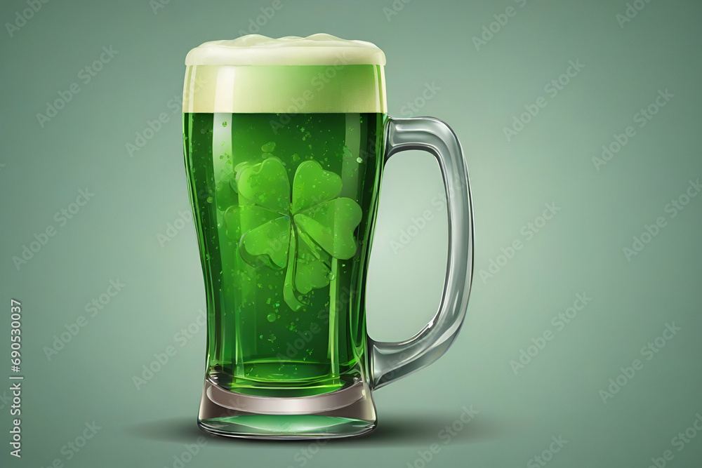 green beer, mug of ale, saint patricks day symbol green beer, mug of ale, saint patricks day symbol