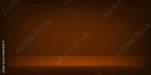 Brown studio room background. Dark brown. Room in the 3d. Space for selling products on the website. Round stage showcase. Vector illustration.