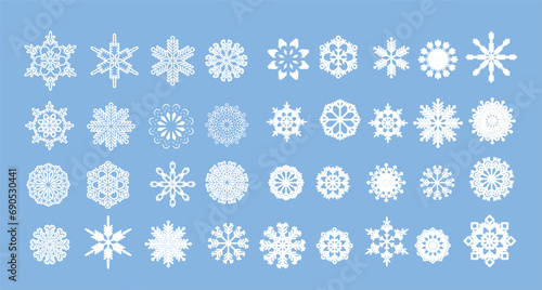 Merry Christmas and Happy New Year holiday seamless pattern Snowflakes template design background for home decor, christmas market, cover, gift element Vector icon flat illustration