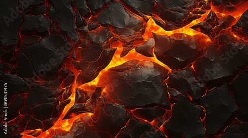 Lava photorealistic background. Capturing the Fiery Essence. Hot, burned volcanic eruption 