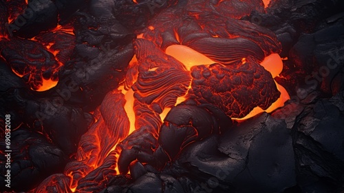 Lava photorealistic background. Capturing the Fiery Essence. Hot, burned volcanic eruption 