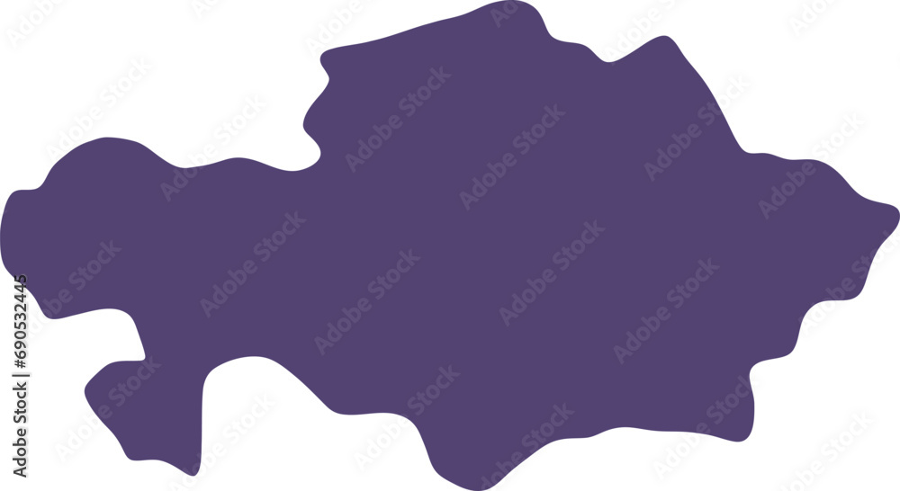 Map of Kazakhstan. Country map silhouette vector illustration Map of Kazakhstan. Country map silhouette vector illustration