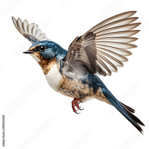 flying swallow isolated on transparent background ,swallow bird png ,generative ai © Leo