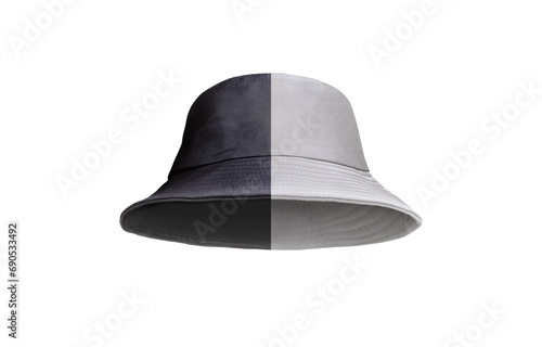 black white bucket hat PNG transparent