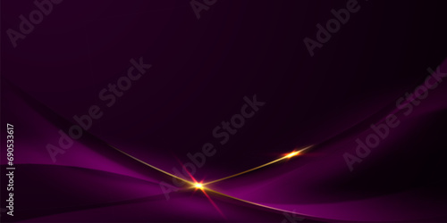 Abstract purple background design with luxurious gold color. Vector illustration