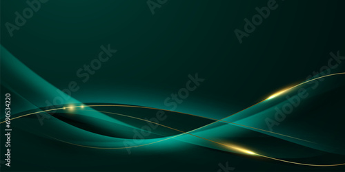 green background design With elegant effect elements. Vector image
