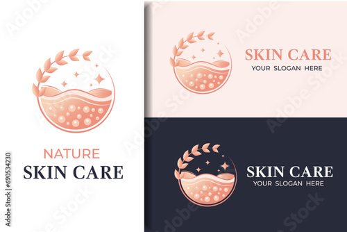 natural  beauty skin care ,cosmetic logo design  template 