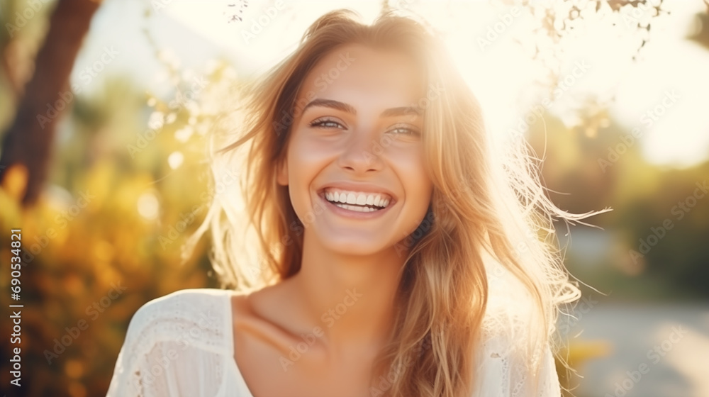 portrait of smiling woman portrait of smiling woman