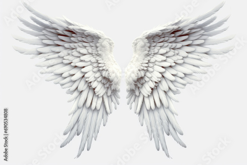 White beautiful angel wings, png.Generative AI. © LomaPari2021