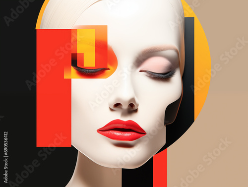 Female avatar decorative illustration,created with Generative AI tecnology.
