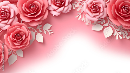 Romantic Valentine's Day Banner on Pink Background with Minimal Style and Space for Text. Celebrate Love and Romance with Elegant Festive Vibes, Stylish Celebration, and Special Occasions.