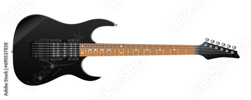 Electric rock guitar. Vector realistic illustration.